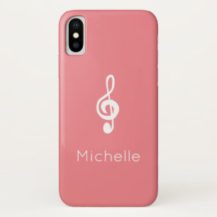 Muzieksymbool Treble Clef Pink iPhone X Hoesje