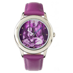 MUZIEKTE MET OWL, Paars wit Horloge