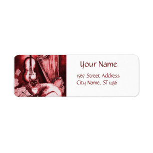 MUZIEKTE MET OWL, rood, wit Etiket