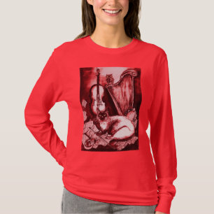 MUZIEKTE MET OWL, rood, wit T-shirt