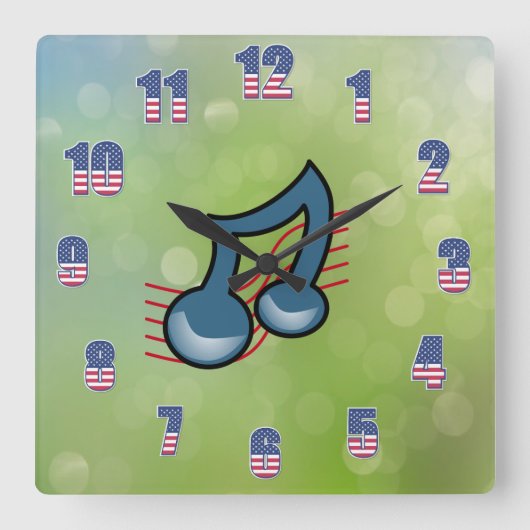 Muziektekenklok Vierkante Klok (Voorkant)