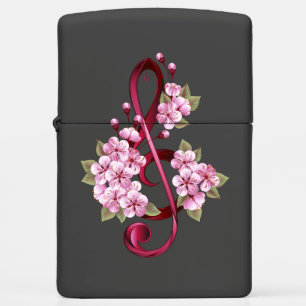 Muziektekiemen met Sakura bloemen