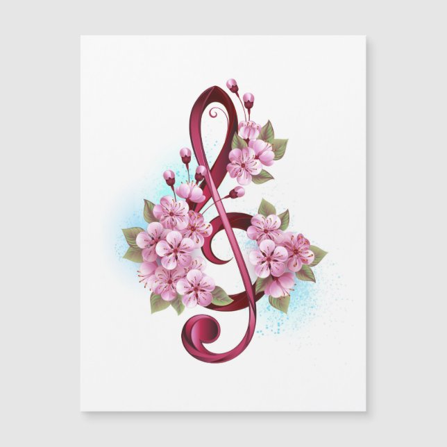 Muziektekiemen met Sakura bloemen (Voorkant)