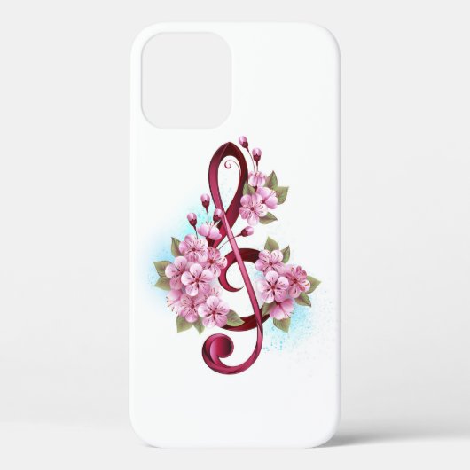 Muziektekiemen met Sakura bloemen Case-Mate iPhone Case (Achterkant)