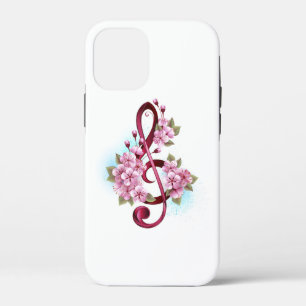 Muziektekiemen met Sakura bloemen iPhone 12 Mini Hoesje