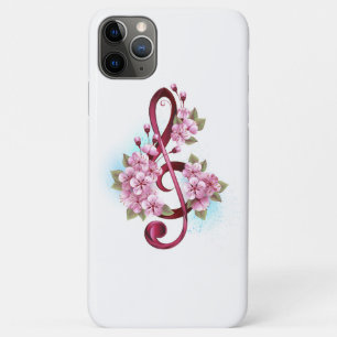Muziektekiemen met Sakura bloemen iPhone 11 Pro Max Hoesje