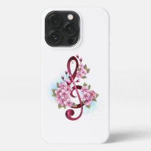 Muziektekiemen met Sakura bloemen iPhone 13 Pro Hoesje