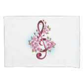 Muziektekiemen met Sakura bloemen Kussensloop (Voorkant)