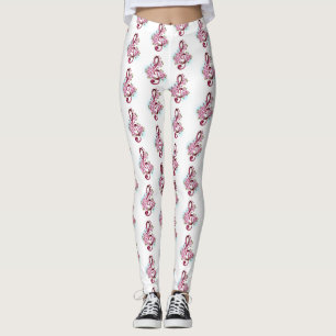 Muziektekiemen met Sakura bloemen Leggings