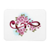 Muziektekiemen met Sakura bloemen Magneet (Horizontaal)