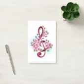 Muziektekiemen met Sakura bloemen Post-it® Notes (Kantoor)