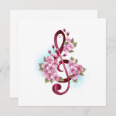 Muziektekiemen met Sakura bloemen Programma (Voorkant / Achterkant)