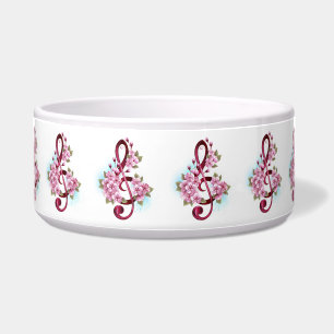 Muziektekiemen met Sakura bloemen Voerbakje