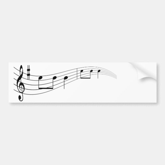 Muziektekst Bumpersticker (Voorkant)
