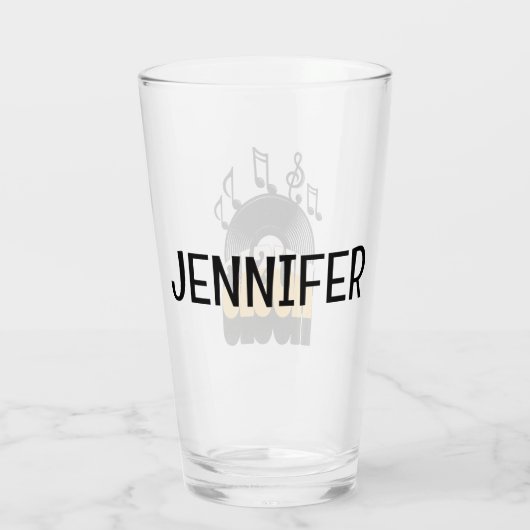 Muziektekst met vinylplaat glas (Achterkant)