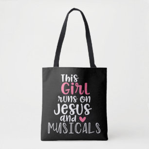 Muziektheater Gifts Teen Girl loopt op Jesus Musi Draagtas