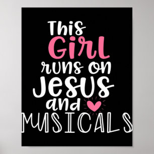 Muziektheater Gifts Teen Girl loopt op Jesus Musi Poster