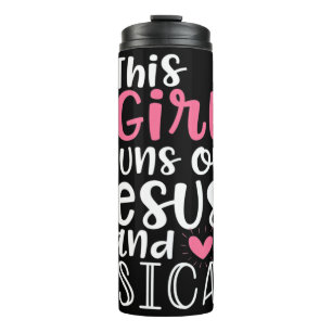 Muziektheater Gifts Teen Girl loopt op Jesus Musi Thermosbeker