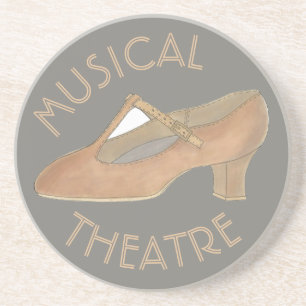 Muziektheater Tan Character Dance Shoe Theater Zandsteen Onderzetter