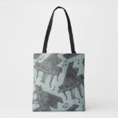 Muziekthema Canvas tas Muziek notitie pianorapas (Voorkant)