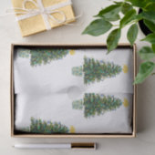 Muziekthema kerstbomen tissuepapier (Geschenk)
