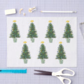 Muziekthema kerstbomen tissuepapier (Craft)