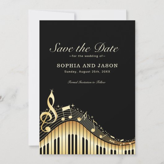 Muziekthema Opslaan Datum Save The Date (Voorkant)