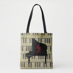 Muziekthema Piano Book Canvas tas