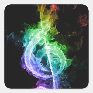 muziekthema vierkante sticker