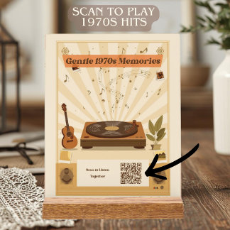 Muziektherapie uit de jaren 70 & Scannable Spotify Acryl Bord