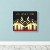 Muziektoetsenbord Canvas Afdruk (Insitu (Houten vloer))