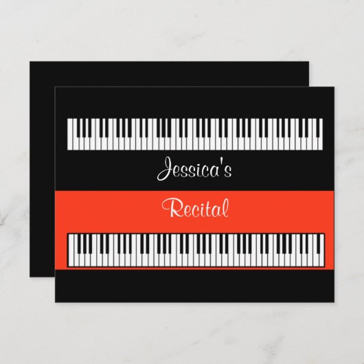 Muziektoetsenbord, pianooverweging of partijinform kaart (Voorkant / Achterkant)