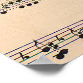 muziekvel — zwart-witnotities poster (Hoek)