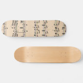  muziekvel — zwart-witnotities skateboard (Horizontaal)