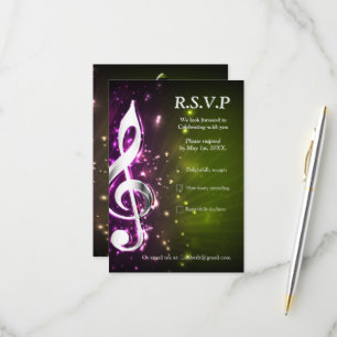 Muziekvieringsthema's RSVP Kaartje