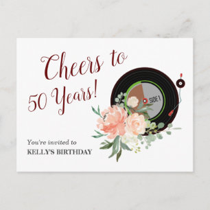 muziekvinylrecord Uitnodiging Briefkaart
