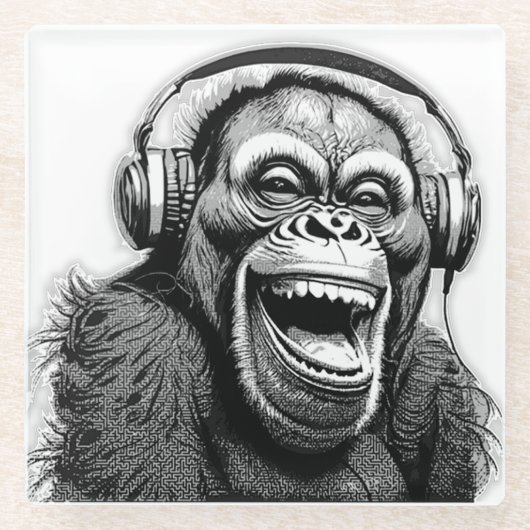 muziekwagen glazen onderzetter (Voorkant)