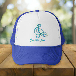 Muziekwagen hoed met blauwe vogel trucker pet