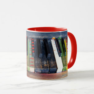 Muzikaal geschilderde Piano Keys Koffie Mok