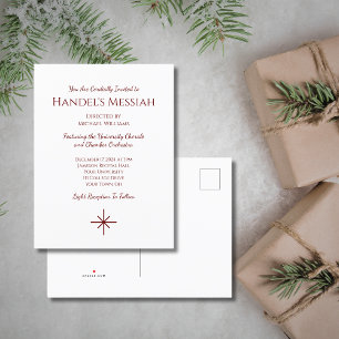 Muzikaal kerstconcert Elegant Holiday Uitnodiging Briefkaart