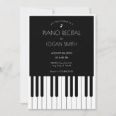 Muzikaal piano zwart en wit muziek pianorecital kaart (Voorkant)
