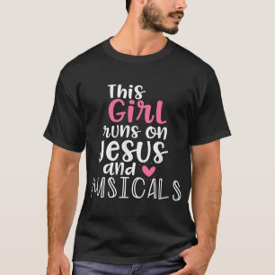 Muzikaal Theater Geschenken Meisje loopt op Jesus T-shirt