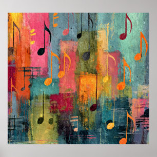 Muzikaal Thema Abstracte Kunst Poster