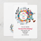 Muzikaal verjaardagsfeest van kind kaart (Voorkant / Achterkant)