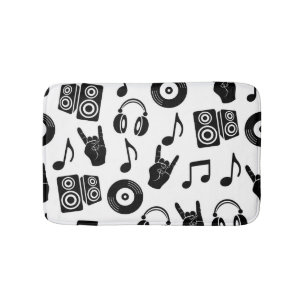 Muzikale Accessoires: Monochroom Patroon. Badmat