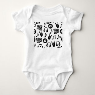 Muzikale Accessoires: Monochroom Patroon. Romper