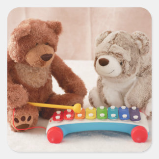 Muzikale Beren Vierkante Sticker