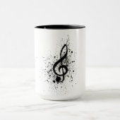 Muzikale bladmuziek muzieknoten patroon. Muziek Mok (Midden)