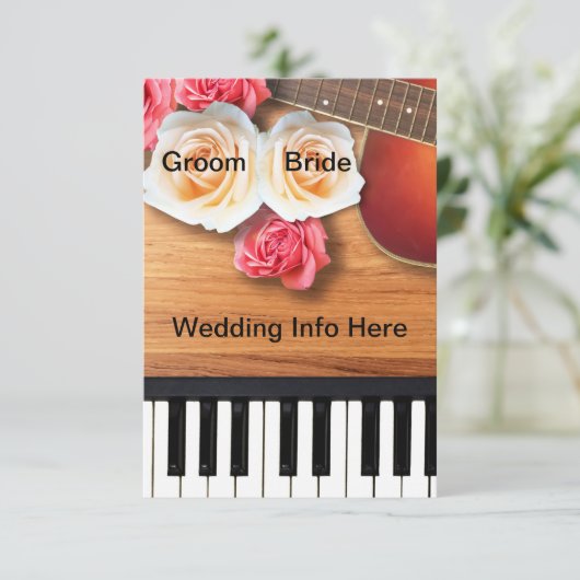 Muzikale bruiloft uitnodiging (Staand voorkant)