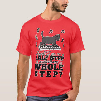 Muzikale Cat Pun retro T-shirt